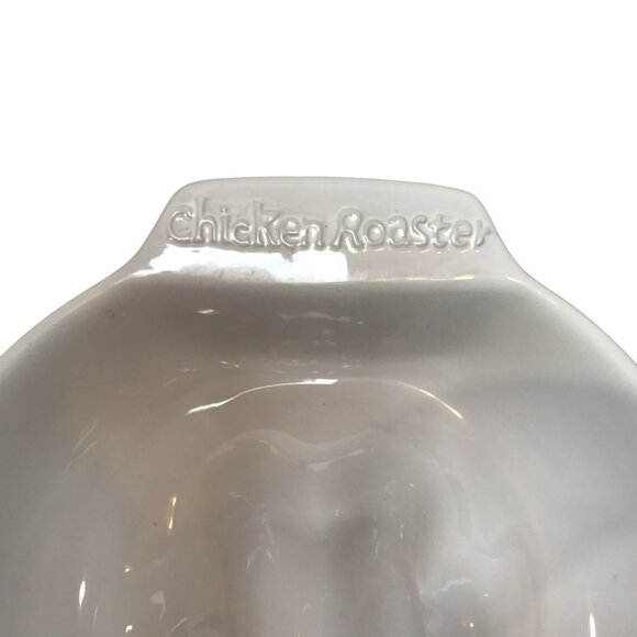 Upright Chicken Roaster White Glazed Stoneware Oven Baking Dish Römertopf - Picture 2 of 11